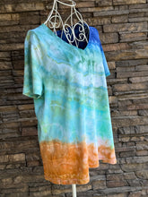 Load image into Gallery viewer, Women’s Large Geode V-Neck T-Shirt in ‘Sand &amp; Sea’

