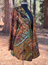 Load image into Gallery viewer, Custom Reverse Geode Hooded Cardigan in ‘Gold Dust’ for Sherry

