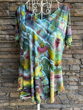 Load image into Gallery viewer, Women’s Large Geode Rayon V-Neck T-Shirt Tunic in ‘Enchanted Forest’
