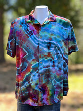 Load image into Gallery viewer, Men’s Large Geode 100% Rayon Button Up Shirt in ‘Cosmic Eyes’
