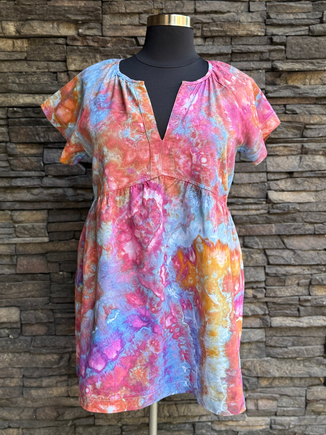 Custom Geode Babydoll Dress for Melany in ‘Bird Song’