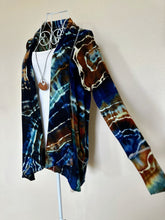 Load image into Gallery viewer, Women’s Small/Medium Geode Open Front Cardigan with Pockets in ‘Azurite’
