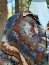 Load image into Gallery viewer, Men’s 2XL 100% Rayon Geode Button Up Short Sleeved Shirt in ‘Turkey Tail Mushroom’
