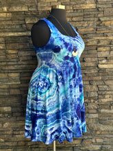 Load image into Gallery viewer, Women’s Large Geode Square Neck Dress with Pockets in ‘Deep Lagoon’
