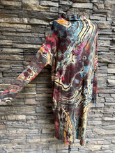 Load image into Gallery viewer, Women’s Small Reverse Geode Mock Neck Long Sleeved Sweater Dress with Pockets in ‘Pinot Sage’
