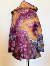 Load image into Gallery viewer, Women’s Small 100% Cotton Geode Hooded Cardigan with Pockets in ‘Black Cherry Amber’
