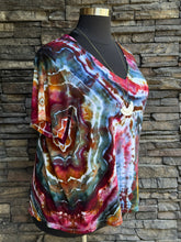 Load image into Gallery viewer, Women’s XXL Luxe Geode V-Neck T-Shirt in ‘Merlot Moon’
