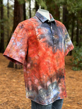 Load image into Gallery viewer, Men’s XL Loose Geode Short Sleeved Polo Shirt in ‘Phoenix Rising’
