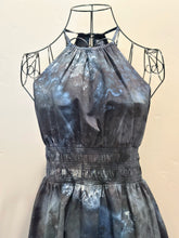 Load image into Gallery viewer, Women’s Small Scrunched Geode Halter Style Dress with Pockets in ‘Raven’
