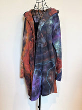 Load image into Gallery viewer, Women’s Small (fits like a medium) Geode Hooded Sweatshirt Cardigan ‘Sunset Bliss’
