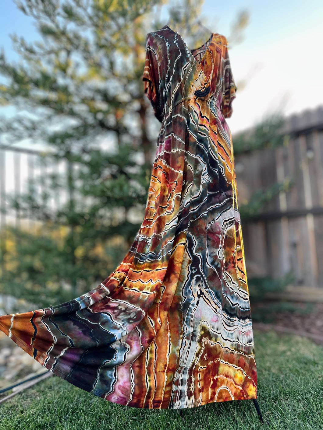 Custom Reverse Geode Surplice Maxi Dress for Mary