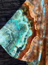 Load image into Gallery viewer, Women’s One Size (fits large-3X best) Hand-sewn Geode Bamboo Velour Duster Kimono in ‘Boulder Turquoise’
