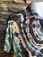 Load image into Gallery viewer, Custom Reverse Geode Button Up Shirt in ‘Midnight Jasper’ for Gena
