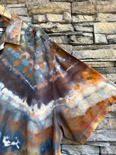 Load image into Gallery viewer, Men’s 4X 100% Rayon Button Up Short Sleeved Geode Shirt in ‘Turkey Tail Mushroom’
