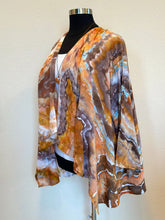 Load image into Gallery viewer, Women’s L/XL 100% Rayon Geode Waterfall Open Front Jacket in ‘Petrified Wood’
