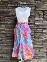 Load image into Gallery viewer, Women’s Large Tie-waist Denim Midi Geode Skirt in ‘Bird Song’
