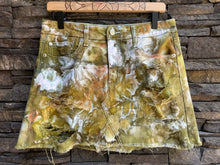 Load image into Gallery viewer, Women’s Size 10 Distressed Denim Mini Skirt in ‘Sage Green’
