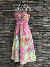 Load image into Gallery viewer, Women’s Small Denim Corset Midi A-Line Dress with Pockets in ‘Warrior Princess’
