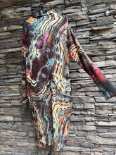 Load image into Gallery viewer, Women’s Small Reverse Geode Mock Neck Long Sleeved Sweater Dress with Pockets in ‘Pinot Sage’
