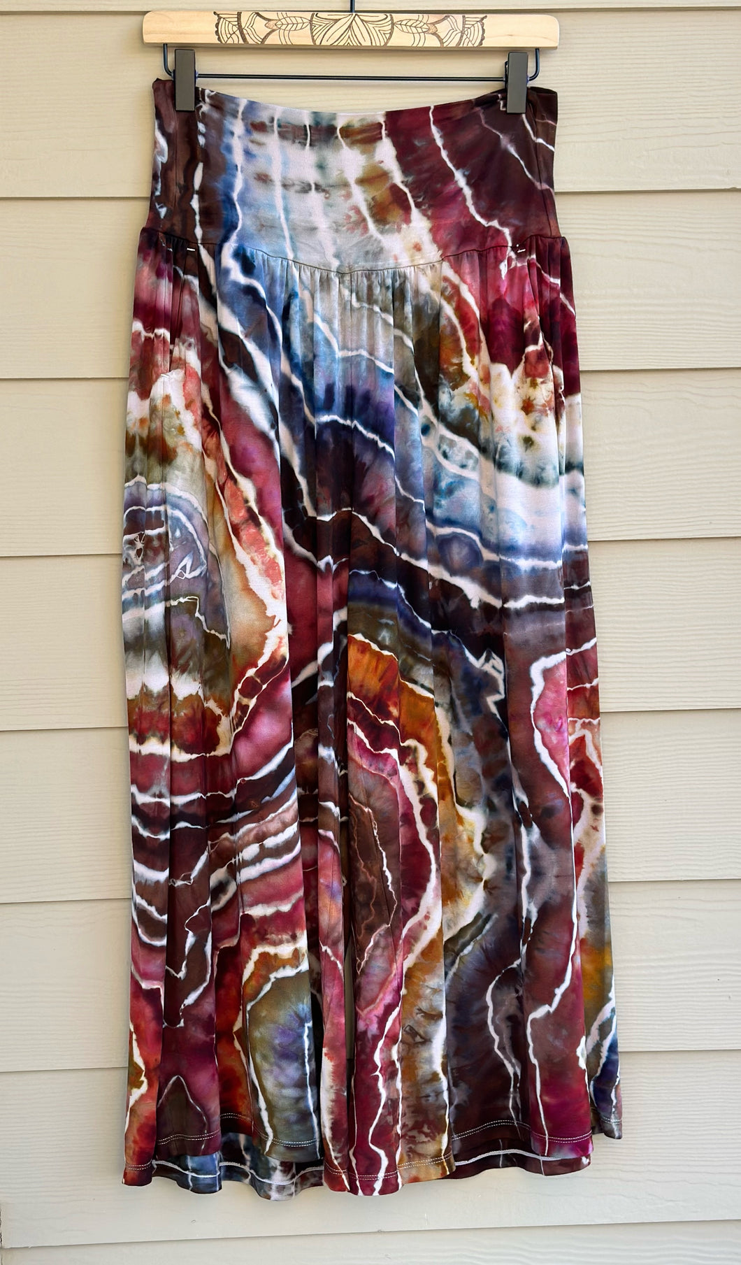 Custom Geode Cropped Palazzo Pants in ‘Rustic Rainbow’ for Heather