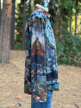 Load image into Gallery viewer, Custom Reverse Geode Long Sleeved Button Up Shirt in ‘Midnight Jasper’ for Bill
