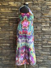 Load image into Gallery viewer, Women’s Large 12/14 (runs large, fits closer to an XL) 100% Cotton Tiered Halter Midi Dress with Pockets in ‘Cosmic Eyes’
