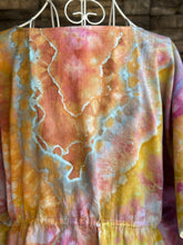 Load image into Gallery viewer, Women’s Medium (but can fit S-XL) Geode Caftan Swim Cover-up with Drawstring Waist &amp; Button Front in ‘Bird Song’
