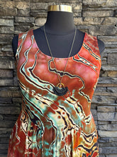 Load image into Gallery viewer, Women’s XL Reverse Geode Sleeveless Wide-Leg Ribbed Jumpsuit with Pockets in ‘Rusted Root’
