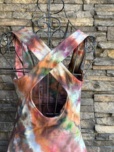 Load image into Gallery viewer, Women’s Medium Pact Organic Cotton Geode Fit &amp; Flare Open Criss-Cross Back Maxi Dress with Pockets in ‘Petrified Wood’
