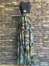 Load image into Gallery viewer, Women’s Medium (could fit a large too) Geode 100% Rayon Flowy Wide-Leg Tiered Pants with Tie Front in ‘Moss Agate’
