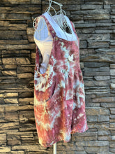 Load image into Gallery viewer, Women’s Medium Rayon/Linen Loose Fitting Overall Shorts in ‘Love Potion’
