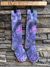 Load image into Gallery viewer, Women’s Sz 5-10 Geode Knee High Socks in ‘Purple Nebula’
