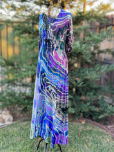 Load image into Gallery viewer, Custom Reverse Geode Surplice Maxi Dress in ‘Abalone’ for Laura
