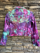 Load image into Gallery viewer, Youth Large Distressed Denim Jacket in ‘Northern Lights’
