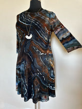 Load image into Gallery viewer, Custom 3/4 Sleeve Geode Dress in ‘Desert Night’ for Susan
