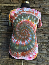 Load image into Gallery viewer, Women’s XL V-Neck Short Sleeved Rayon Shirt in ‘Pinot Sage &amp; Teal’
