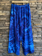 Load image into Gallery viewer, Custom Blue Spiral Wide Leg Rayon Pants with Pockets for Jessica
