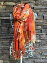 Load image into Gallery viewer, 100% Rayon Scarf with Fringe in ‘Harvest Fire’
