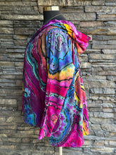 Load image into Gallery viewer, Women’s 2X Eileen Fisher Organic Cotton Reverse Geode Hooded Cardigan with Pockets in ‘Spectrolite’
