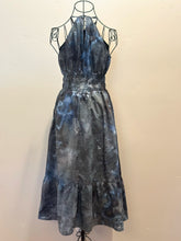 Load image into Gallery viewer, Women’s Small Scrunched Geode Halter Style Dress with Pockets in ‘Raven’
