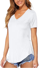 Load image into Gallery viewer, Women’s Small Geode Short Sleeved V-Neck Shirt in ‘Fire Opal’
