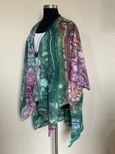 Load image into Gallery viewer, Women’s One Size (M-3X) Geode Cotton Kimono Duster in ‘Emerald Berry’
