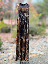 Load image into Gallery viewer, Women’s Large Geode Wide-Leg Linen/Rayon Overalls in ‘Turkey Tail Mushroom’
