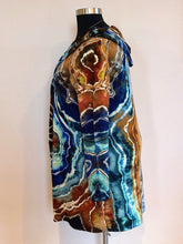 Load image into Gallery viewer, Women’s XL Reverse Geode Hooded Cardigan with Pockets in ‘Azurite’
