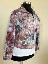 Load image into Gallery viewer, Women’s XL Ice Dyed Denim Jacket in ‘Brushed Steel’
