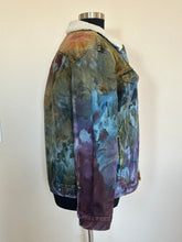 Load image into Gallery viewer, Custom Ice Dyed Upcycled Levi’s Sherpa Lined Jacket in ‘Rustic Rainbow’ for Meredith
