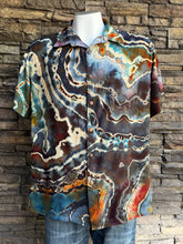 Load image into Gallery viewer, Custom Reverse Geode Button Up Shirt in ‘Midnight Jasper’ for Gena
