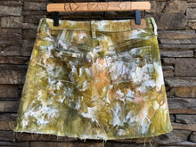 Load image into Gallery viewer, Women’s Size 10 Distressed Denim Mini Skirt in ‘Sage Green’

