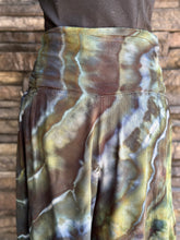 Load image into Gallery viewer, Women’s Medium (could fit a large too) Geode 100% Rayon Flowy Wide-Leg Tiered Pants with Tie Front in ‘Moss Agate’
