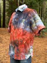 Load image into Gallery viewer, Men’s XL Loose Geode Short Sleeved Polo Shirt in ‘Phoenix Rising’
